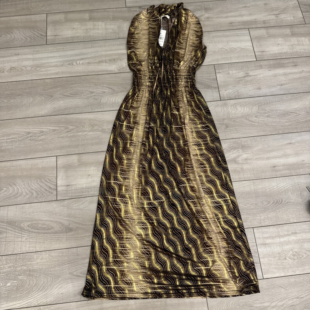 NWT Seven Islands Sleeveless maxi dress Womens S Brown Gold Animal Print Resort - Picture 13 of 16